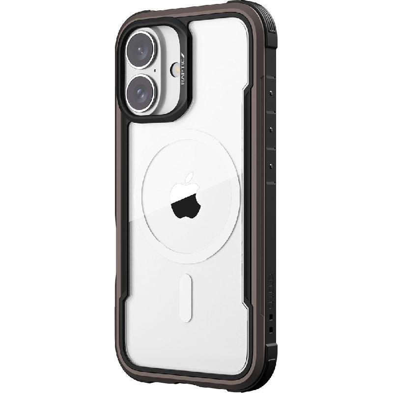 Raptic Raptic Shield Back Cover Mobile Case with MagSafe, for iPhone 16 Pro, Clear/Mocha