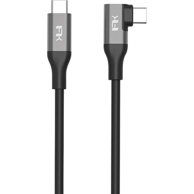 FeelTek Kleio USB-C to USB-C (Right Angle) Sync & Charge Cable, 1.00 m ( 3.28 ft ), Black