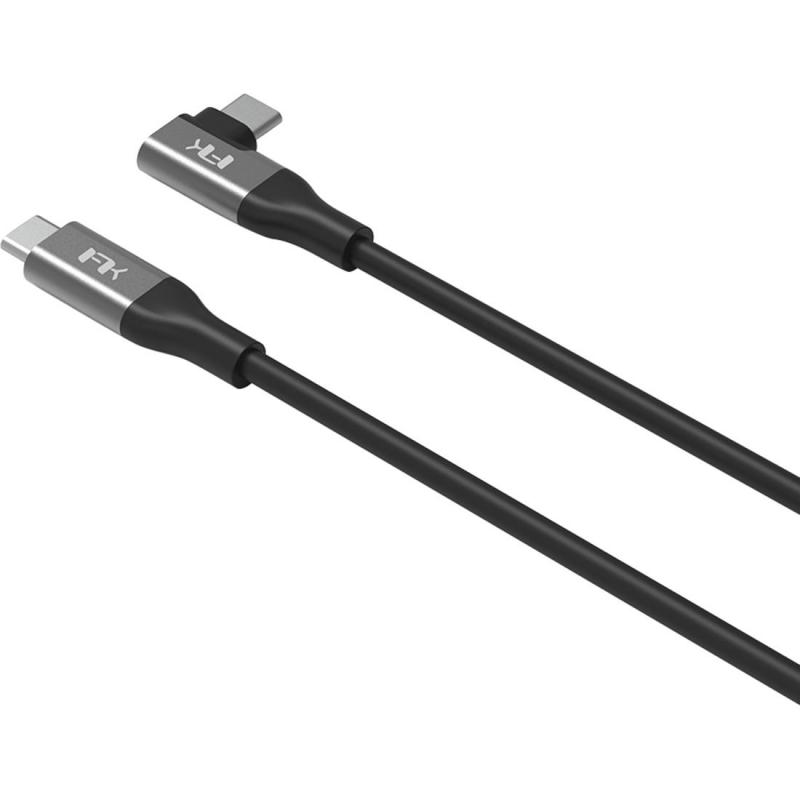 FeelTek Kleio USB-C to USB-C (Right Angle) Sync & Charge Cable, 1.00 m ( 3.28 ft ), Black — 2