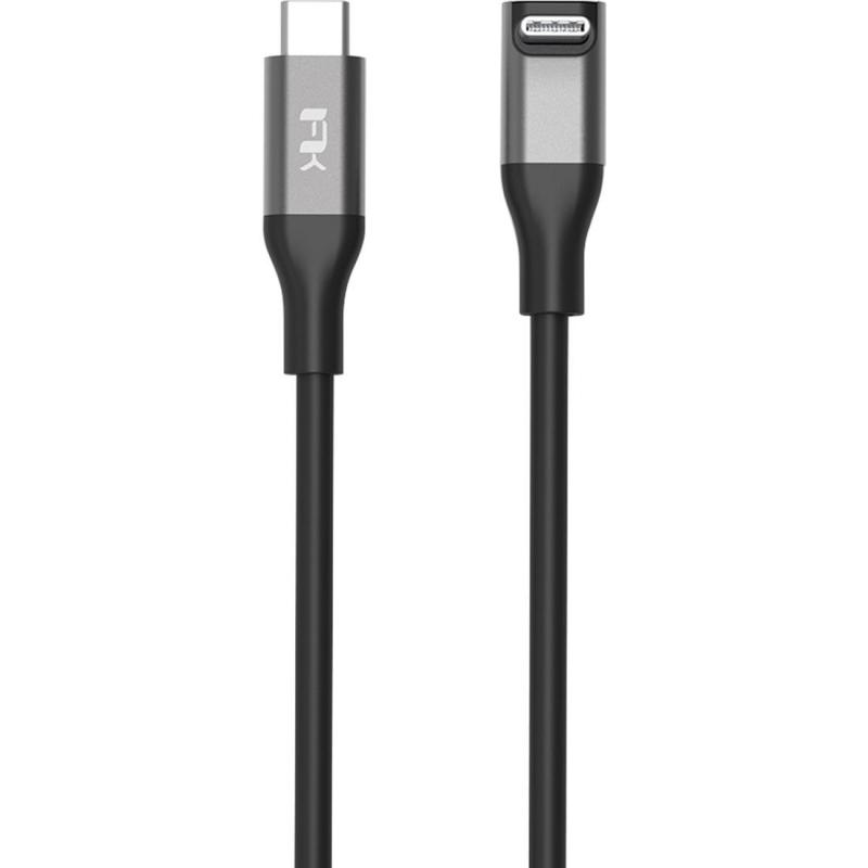 Kleio USB-C to USB-C (L-Shape) Sync & Charge Cable, 1.00 m ( 3.28 ft ), Black