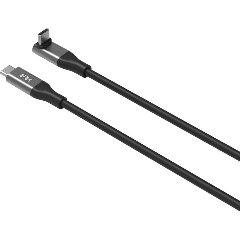 FeelTek Kleio USB-C to USB-C (L-Shape) Sync & Charge Cable, 1.00 m ( 3.28 ft ), Black — 2