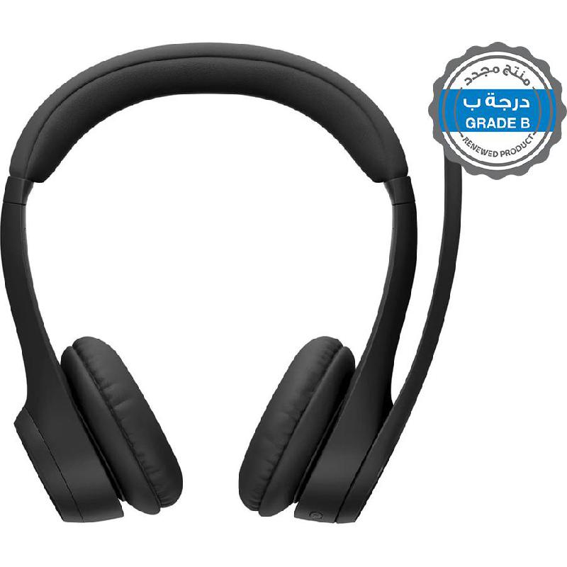 Renewed Grade B Logitech ZONE 300 On-Ear Headphones, Noise Cancelling Microphone, Bluetooth, USB (Charging), Rotating Microphone, Black