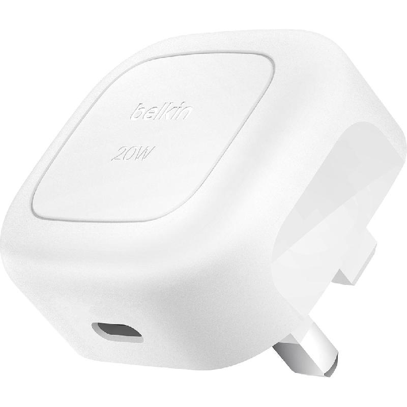 Belkin BoostCharge Single USB-C Wall Charger 20W, USB PD (Power Delivery), 20 Watts, Single USB-C, White