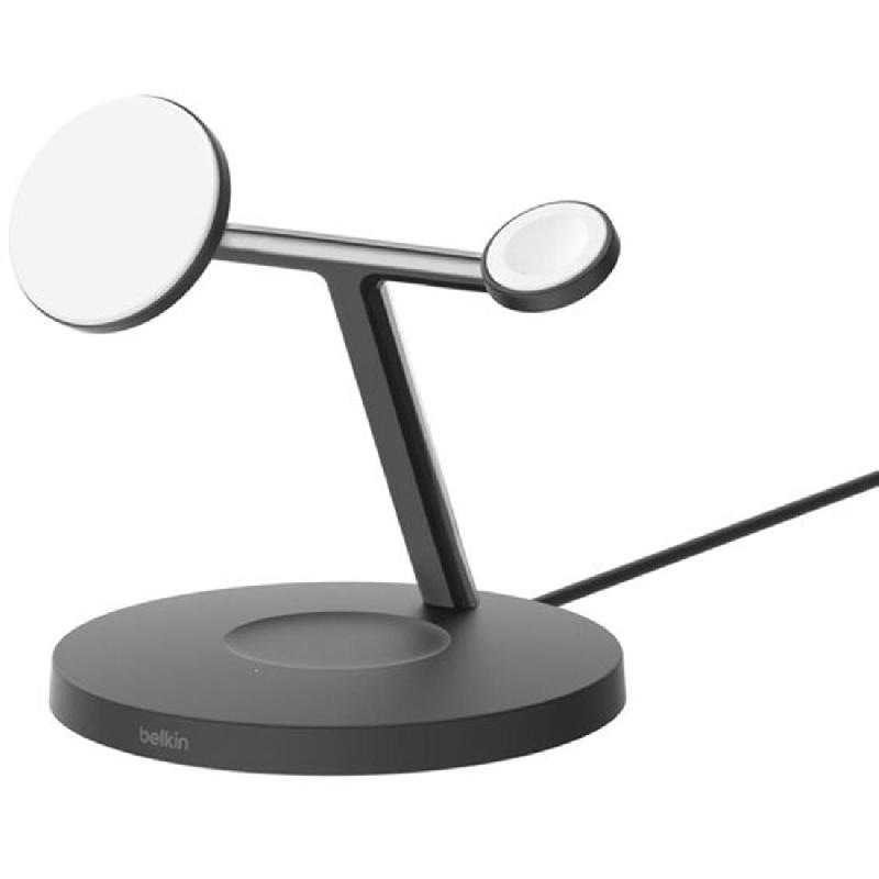 Belkin BoostCharge Pro 3-in-1 Wireless Charging Stand with Qi2 15W, Qi2, 15 Watts, Black