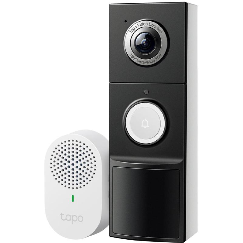 TP-Link Tapo D235 Video Doorbell Camera, Wi-Fi, Works with Amazon Alexa/Google Assistant, White/Black