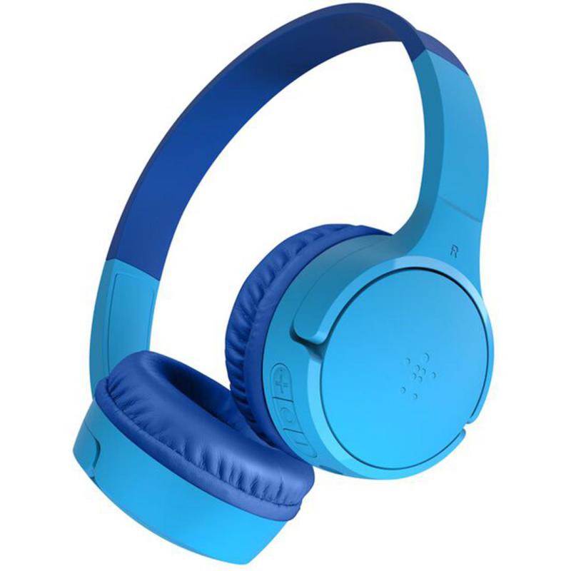 Belkin SoundForm Mini On-Ear Headphones, Bluetooth, USB (Charging), Built-in Microphone, Blue