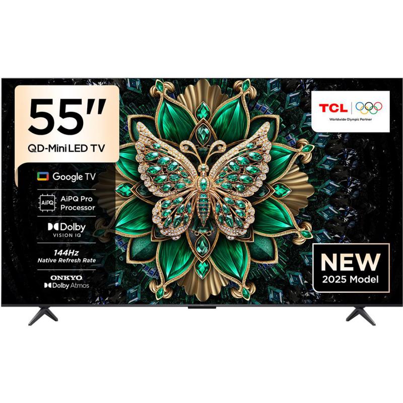 TCL 55" Smart TV, 4K Mini-LED, 120 Hz, Black, C6K