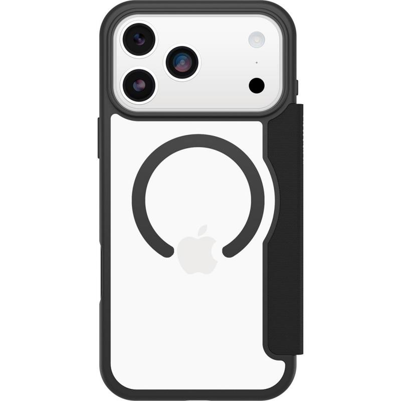 OtterBox React Folio MagSafe Flip Cover Mobile Case with MagSafe, for iPhone 17 Pro Max, Clear/Black