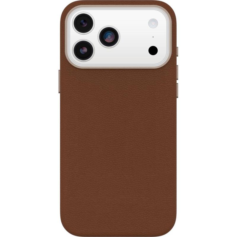OtterBox Symmetry Cactus Leather Back Cover Mobile Case with MagSafe, for iPhone 17 Pro Max, Desert