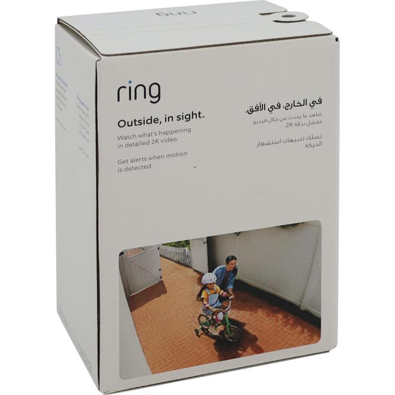 RING Outdoor Cam Plus 2K Video with Ring Vision, 1080p HD Video, Advanced Motion Detection, Bluetooth/Wi-Fi, White — 3
