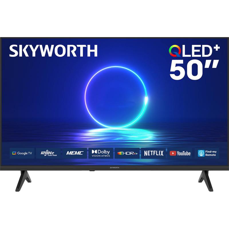 Skyworth 50" Smart TV, 4K QLED+, 120 Hz, Black, Q6800H