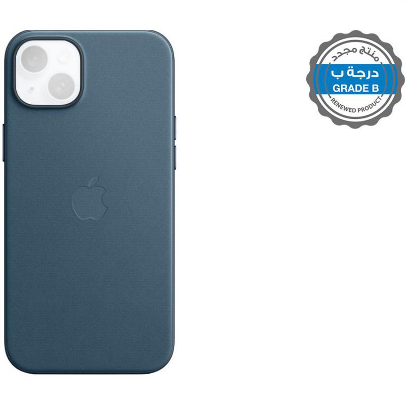 Renewed Grade B Apple FineWoven Back Cover Mobile Case with MagSafe, for iPhone 15 Plus, Pacific Blue