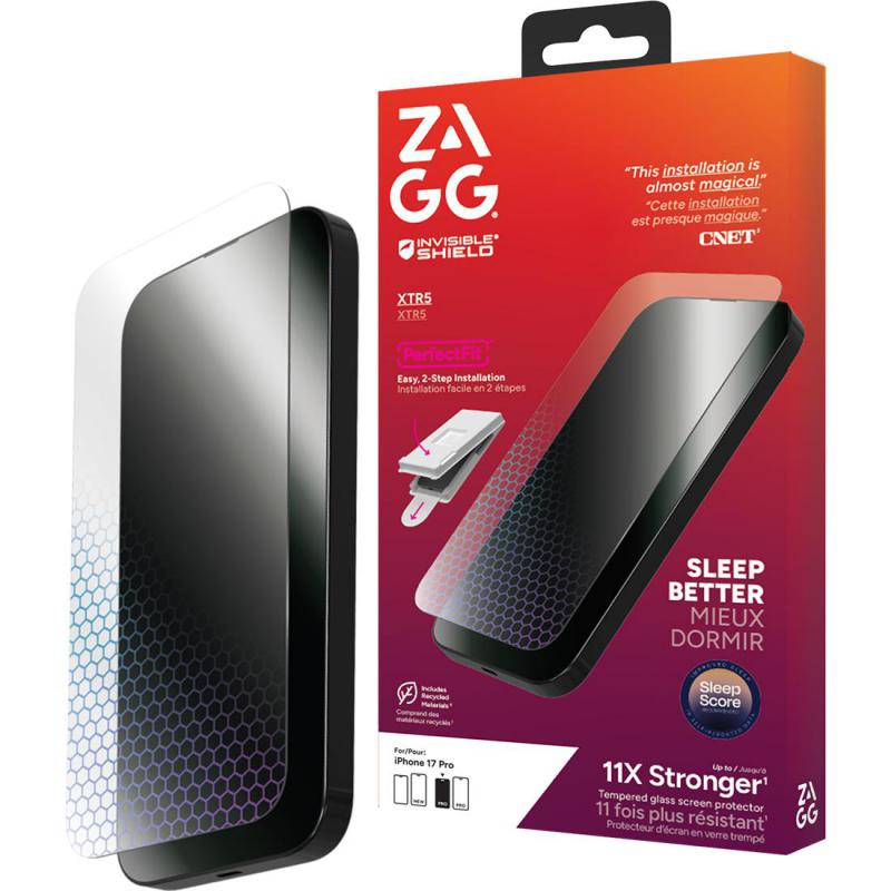Zagg Glass XTR5 Glass XTR5 Case Friendly Smartphone Screen Protector, for iPhone 17 Pro, Tempered Glass