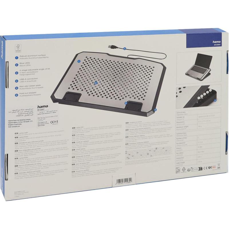 Hama Laptop Cooling Stand, for 10" - 15.6" (Notebook), Silver — 3