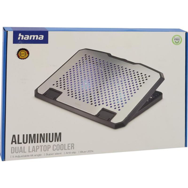 Hama Laptop Cooling Stand, for 10" - 15.6" (Notebook), Silver — 2