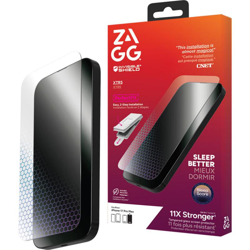 Zagg Glass XTR5 Glass XTR5 Case Friendly Smartphone Screen Protector, for iPhone 17 Pro Max, Tempered Glass