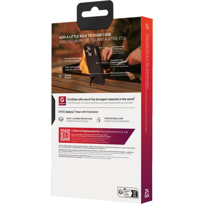 Zagg Sedona Snap KS Back Cover Mobile Case with MagSafe, for iPhone 17 Pro, Red Light/Blue — 3