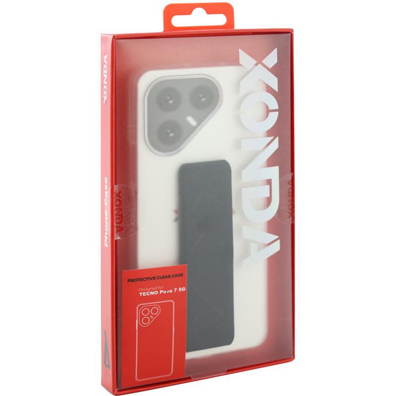 Xonda Back Cover Mobile Case with Strap, for Tecno Pova 7 5G, Clear