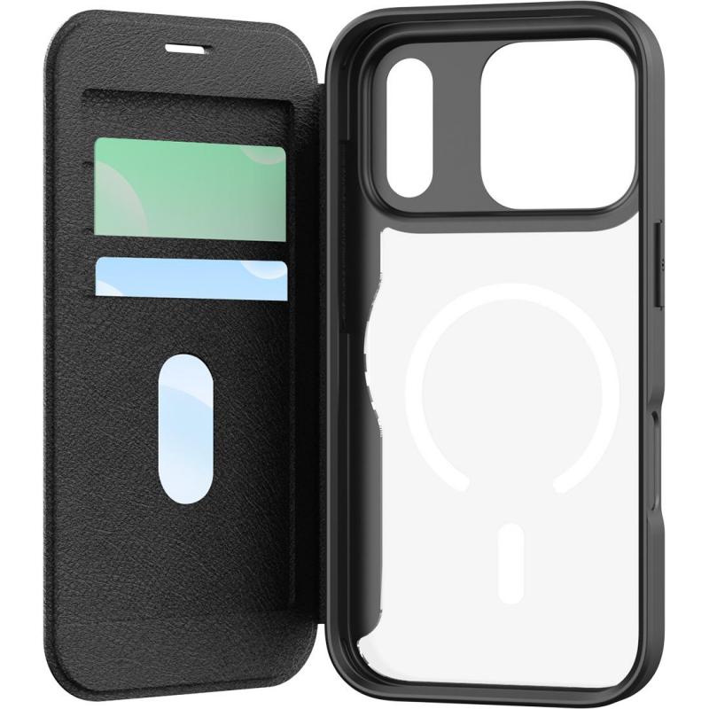 Raptic Air-Folio Flip Cover Mobile Case with MagSafe, for iPhone 17 Pro Max, Black — 3