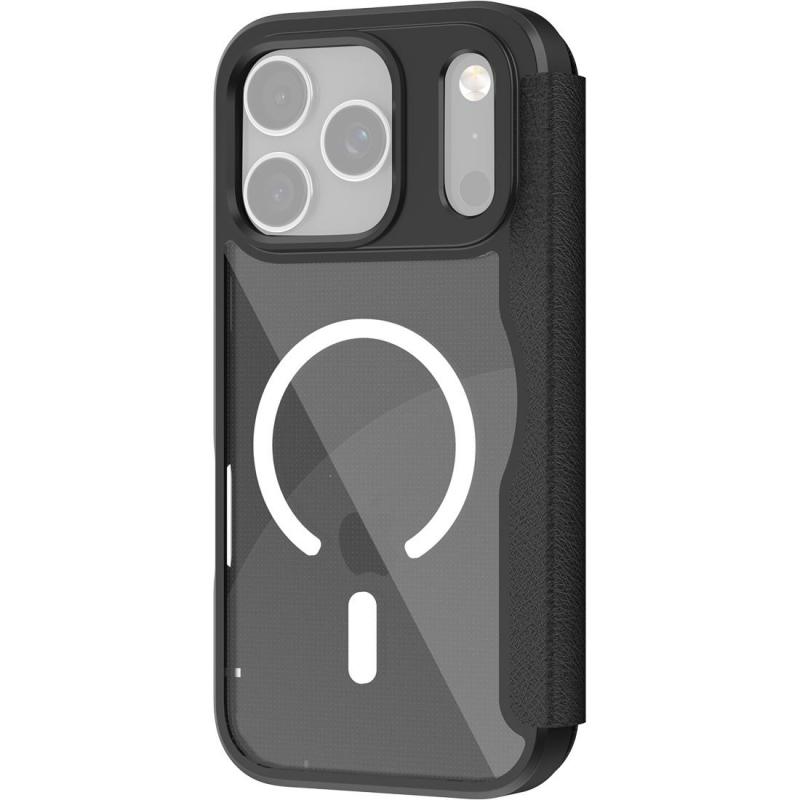 Raptic Air-Folio Flip Cover Mobile Case with MagSafe, for iPhone 17 Pro Max, Black — 2