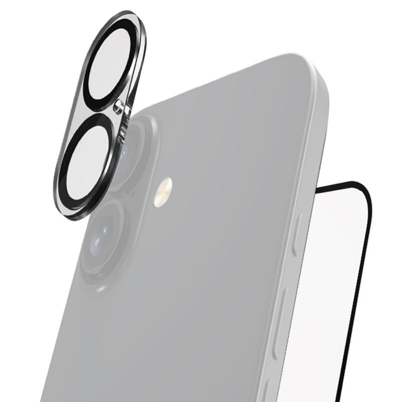 Raptic Air-Glass 2-in-1 Bundle: Tempered Glass + Camera Lens Protector Smartphone Display Protection, for iPhone 17, Clear