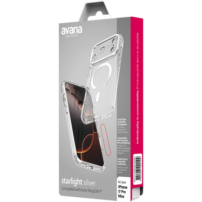 Avana Creations Starlight Back Cover Mobile Case with MagSafe, for iPhone 17 Pro Max, Starlight Silver — 2
