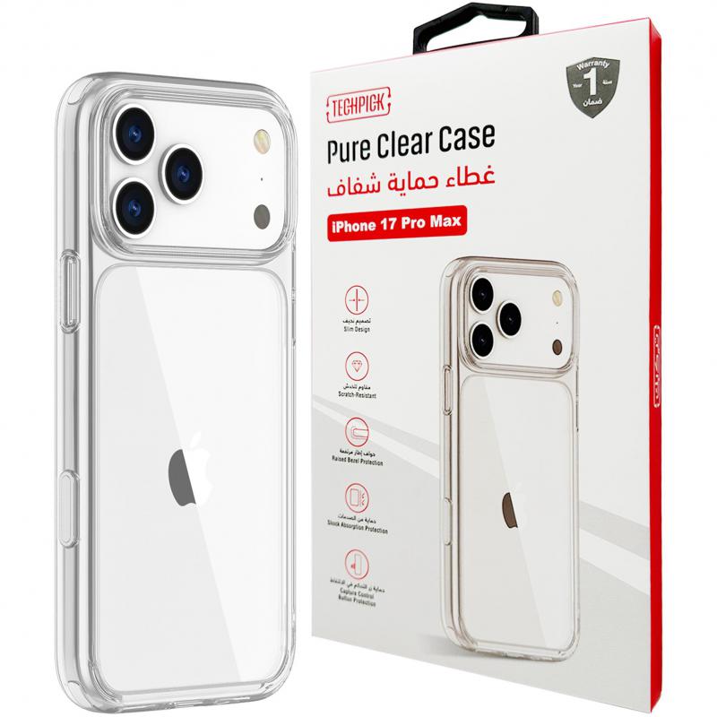 Techpick Pure Back Cover Mobile Case, for iPhone 17 Pro Max, Clear
