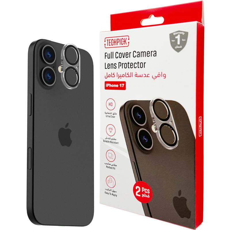 Techpick Camera Lens Protector (Full Frame) Smartphone Camera Accessory, for iPhone 17, Clear