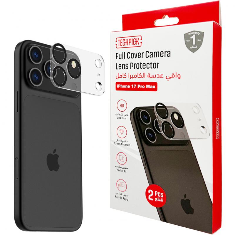 Techpick Camera Lens Prote Smartphone Camera Accessory, for iPhone 17 Pro Max, Clear