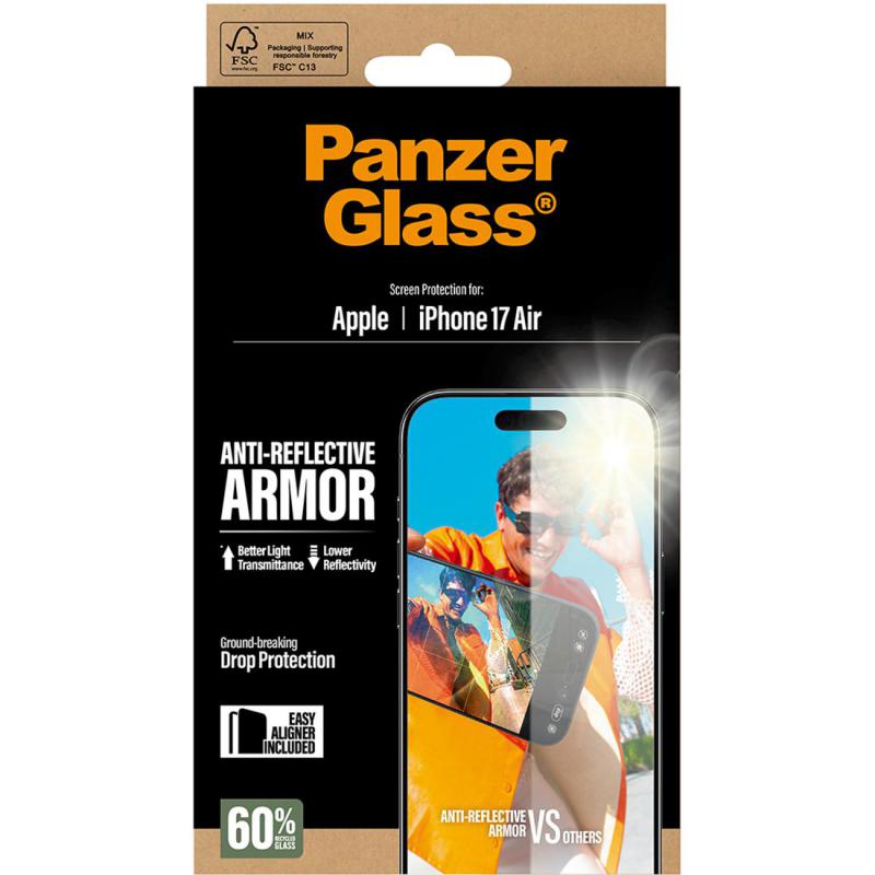 PanzerGlass Ultra-Wide Fit Anti-reflective Armor Smartphone Screen Protector, for iPhone Air, Tempered Glass, Anti-reflective — 3