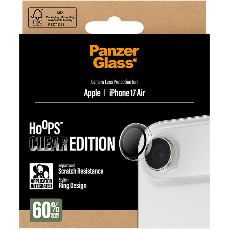 PanzerGlass Hoops Camera Lens Protector (Individual Ring) Smartphone Camera Accessory, for iPhone Air, Clear — 3