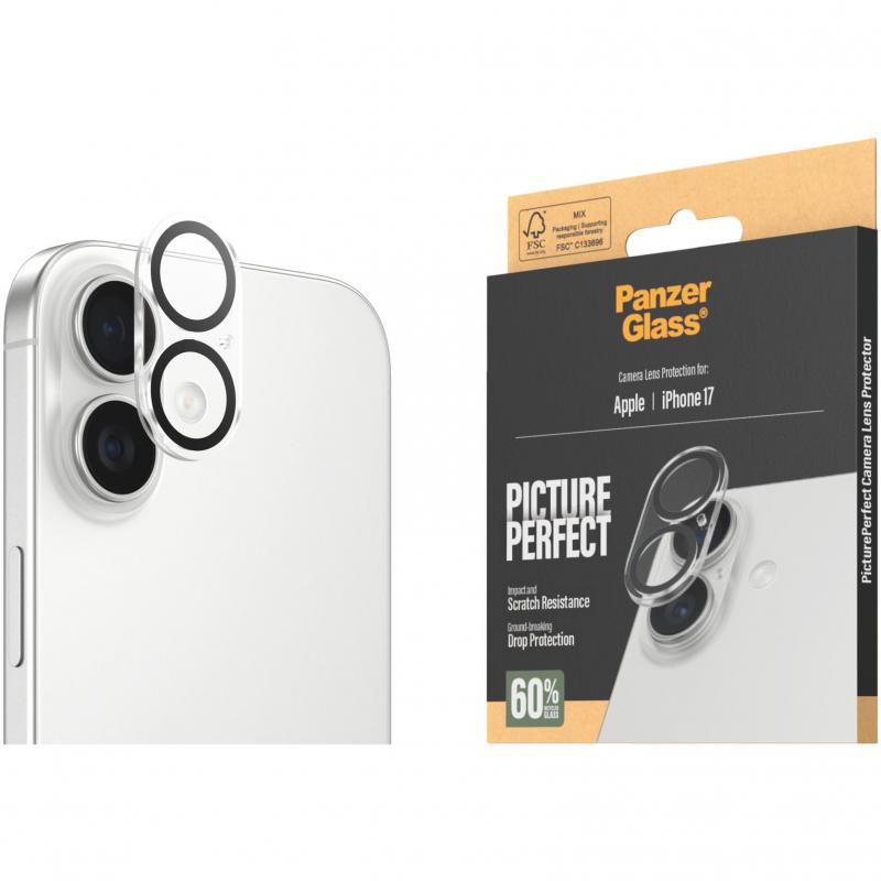 PanzerGlass PicturePerfect Camera Lens Protector (Full Frame) Smartphone Camera Accessory, for iPhone 17, Clear