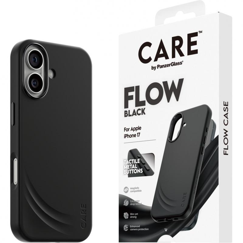 PanzerGlass Flow Back Cover Mobile Case with MagSafe, for iPhone 17, Black