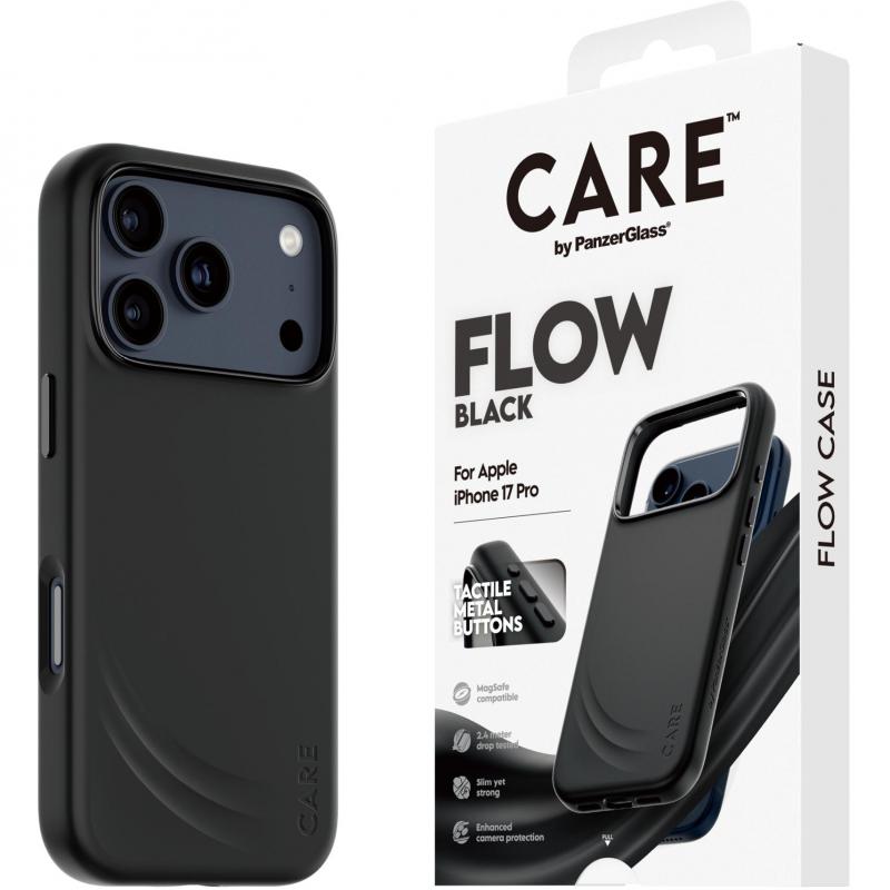 PanzerGlass Flow Back Cover Mobile Case with MagSafe, for iPhone 17 Pro, Black