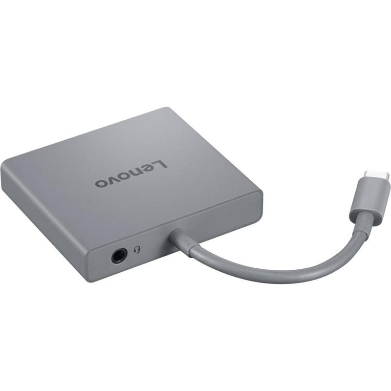 Lenovo USB-C 4-in-1 Hub Gen 2 Multi-port Station, USB-C, 4 Port (HDMI/2X USB-A/3.5 mm Audio Jack), Lunar Grey