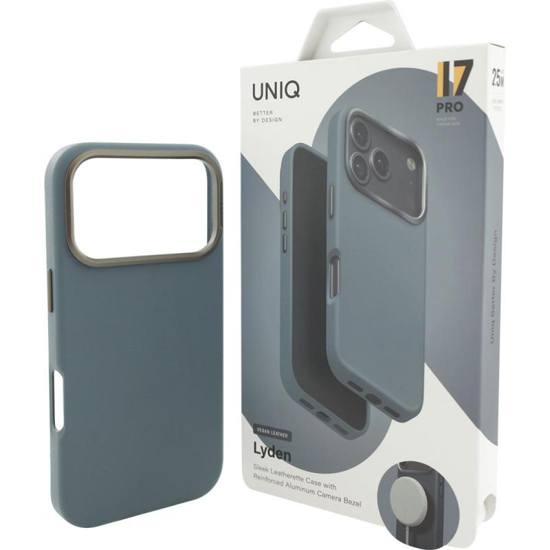 Uniq Lyden Back Cover Mobile Case with MagSafe, for iPhone 17 Pro, Ash Blue
