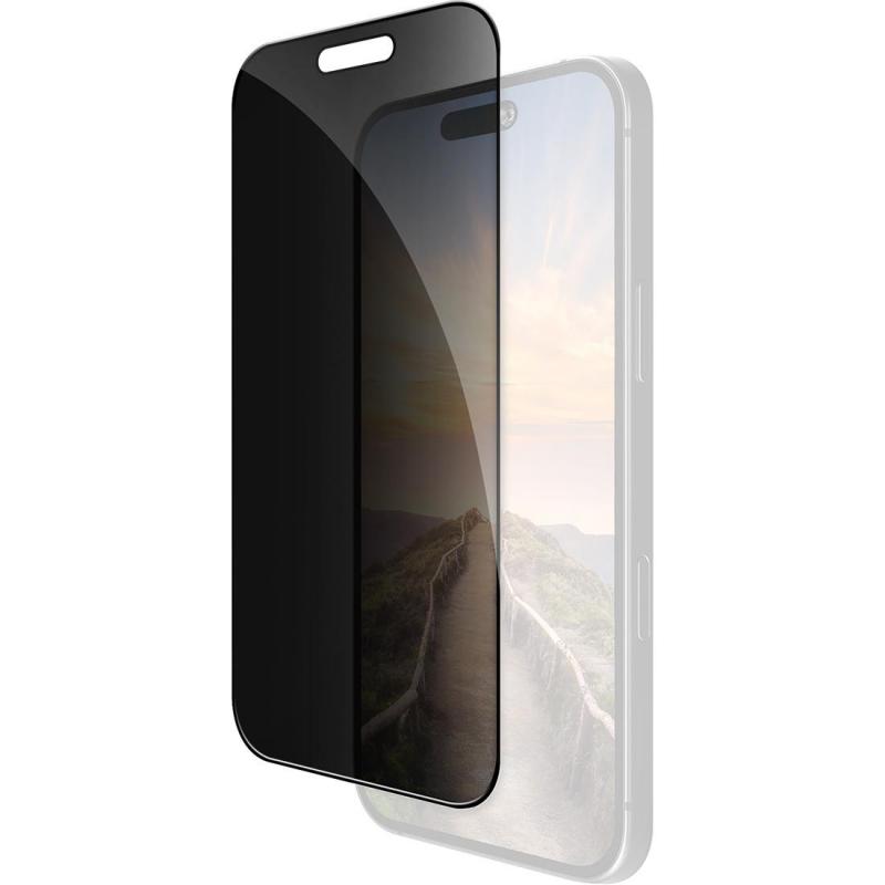 DBRAMANTE1928 Eco-shield Privacy Smartphone Screen Protector, for iPhone 17 Pro, Recycled (rPET), Curved Black Edge, Antimicrobial, Anti-fingerprint