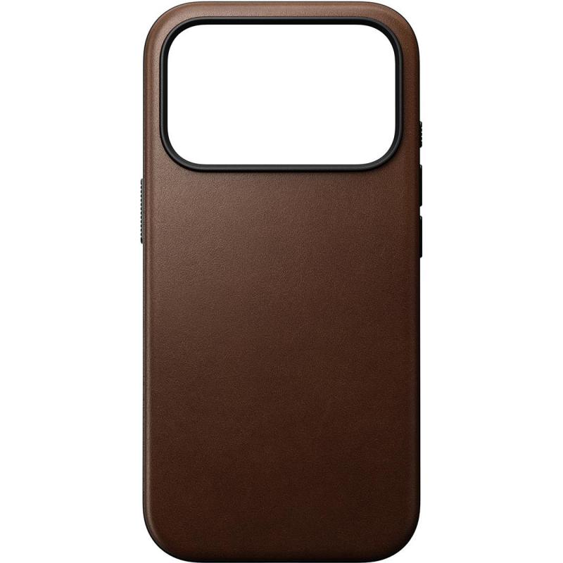 Nomad Modern Leather Back Cover Mobile Case with MagSafe, for iPhone 17 Pro, Brown — 2