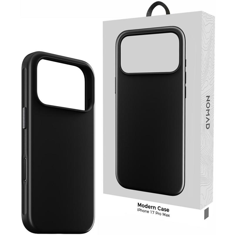 Nomad Modern Back Cover Mobile Case with MagSafe, for iPhone 17 Pro Max, Vulcan Black