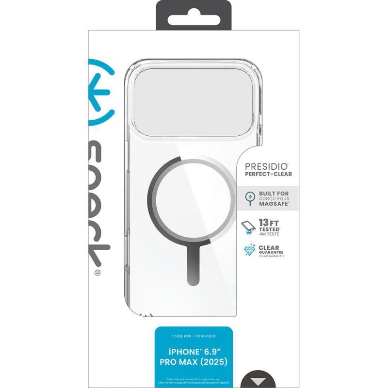 Speck Presidio Perfect Clear Back Cover Mobile Case with MagSafe, for iPhone 17 Pro Max, Clear — 2