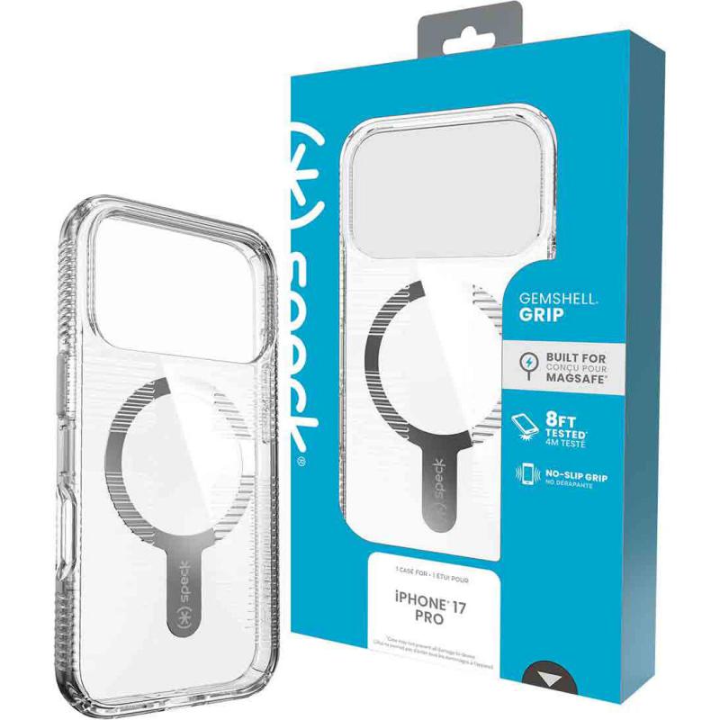 GumShell Grip Back Cover Mobile Case with MagSafe, for iPhone 17 Pro, Clear