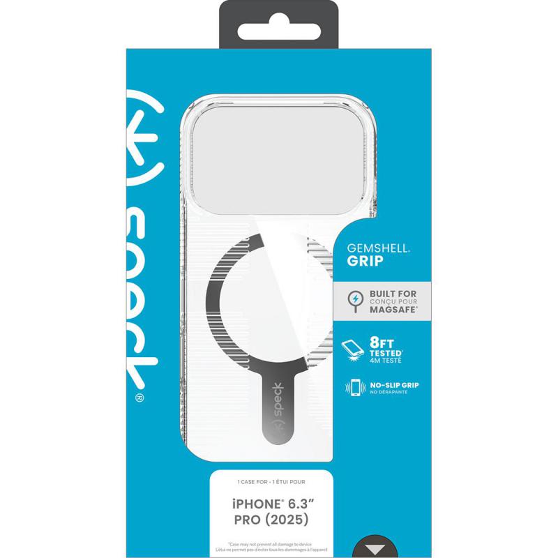 Speck GumShell Grip Back Cover Mobile Case with MagSafe, for iPhone 17 Pro, Clear — 2