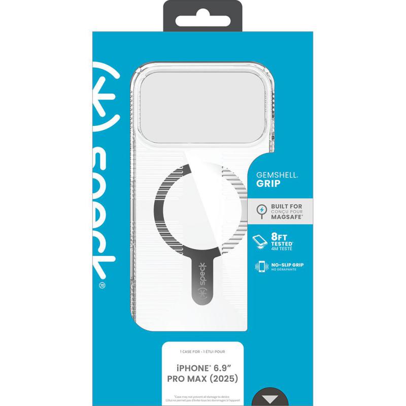 Speck GumShell Grip Back Cover Mobile Case with MagSafe, for iPhone 17 Pro Max, Clear — 2