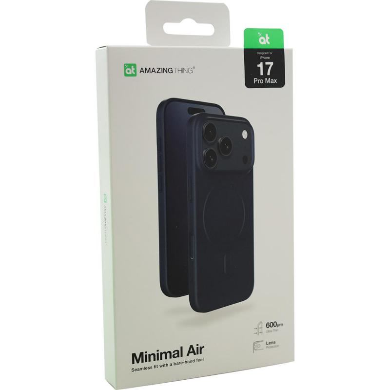 Amazing Thing MINIMAL AIR Back Cover Mobile Case with MagSafe, for iPhone 17 Pro Max, Titan Blue