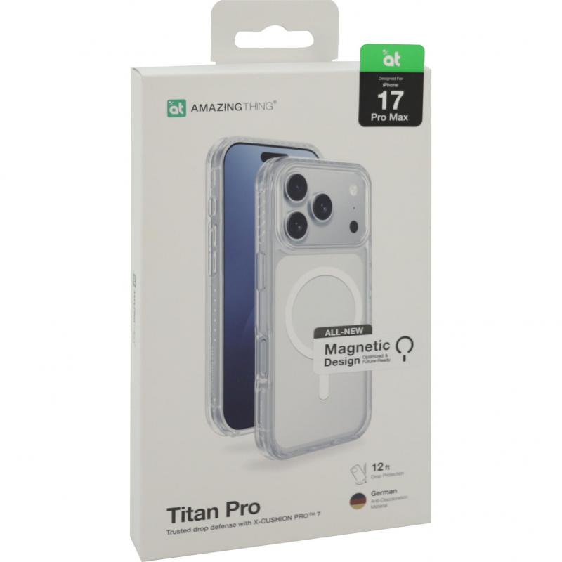 Amazing Thing TITAN PRO Back Cover Mobile Case with MagSafe, for iPhone 17 Pro Max, Clear