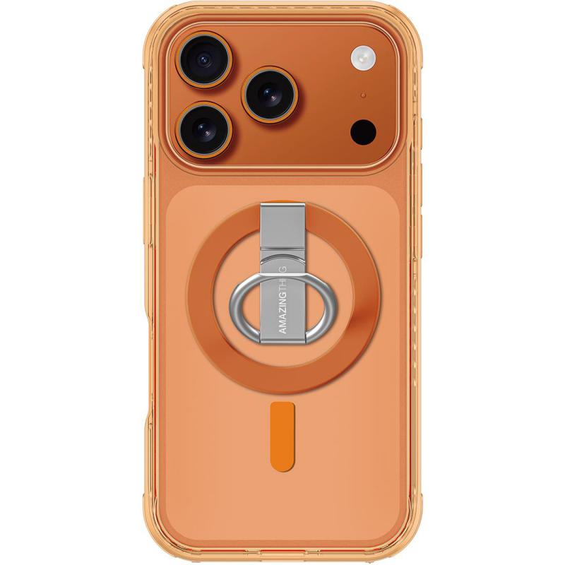 Amazing Thing Titan Pro Grip Back Cover Mobile Case with MagSafe, for iPhone 17 Pro, Titan Orange — 2