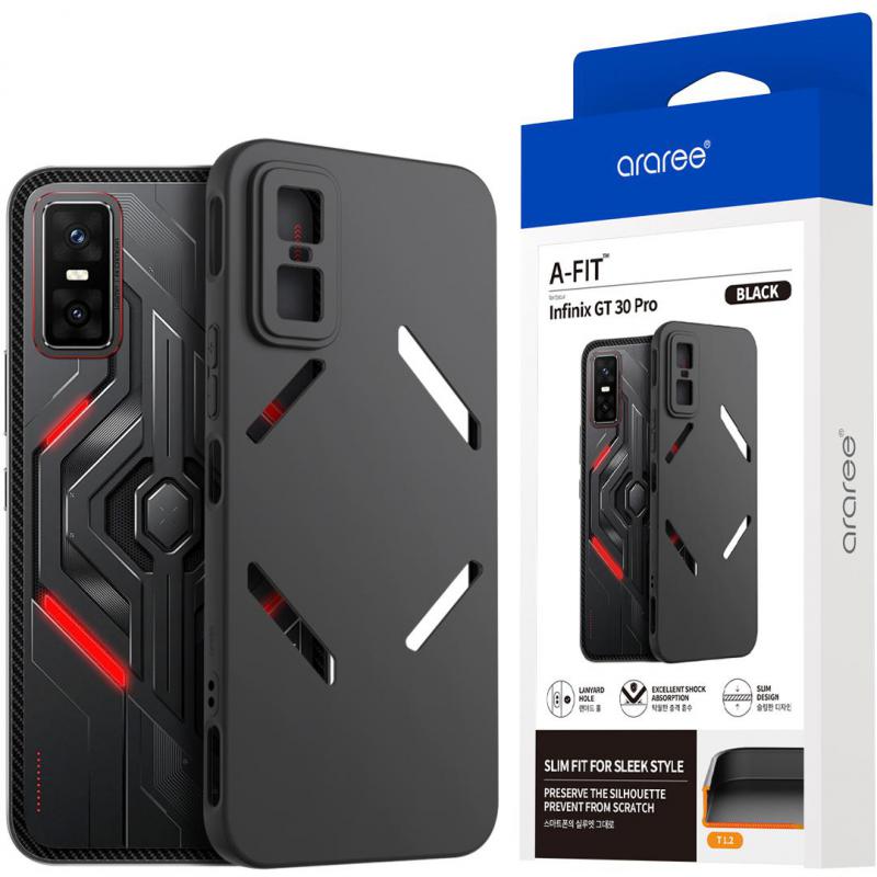 Araree A-Fit Back Cover Mobile Case, for Infinix GT 30 Pro 5G, Black