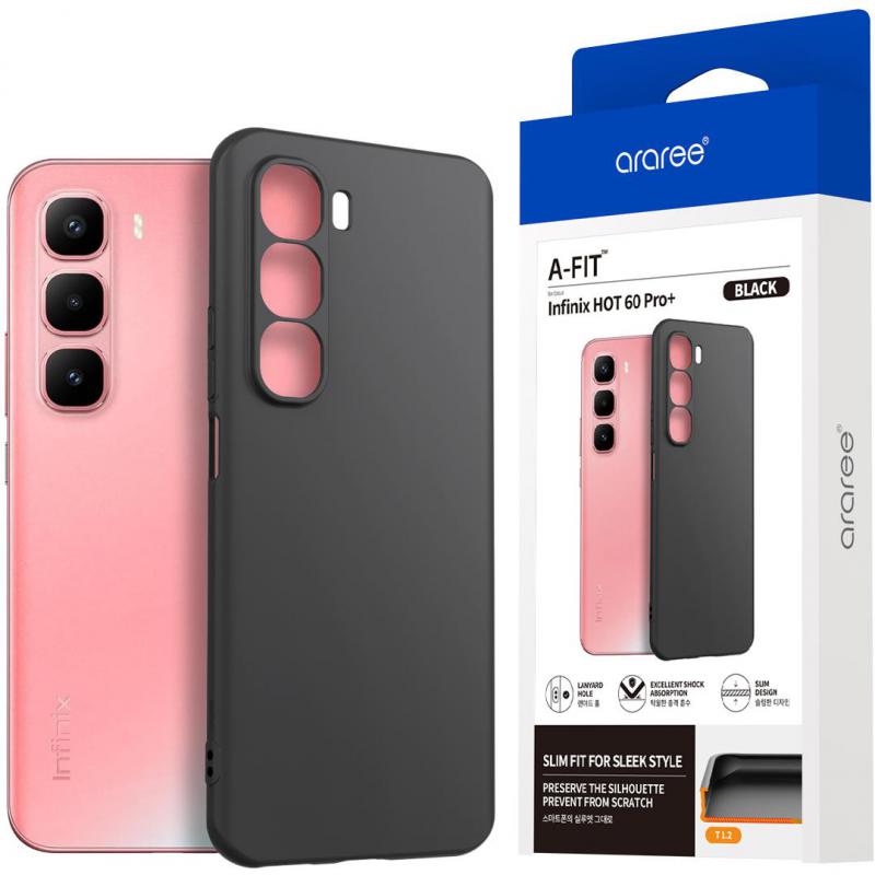 Araree A-Fit Back Cover Mobile Case, for Infinix HOT 60 Pro+, Black