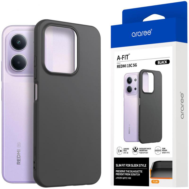 Araree A-Fit Back Cover Mobile Case, for Xiaomi Redmi 15C 5G, Black