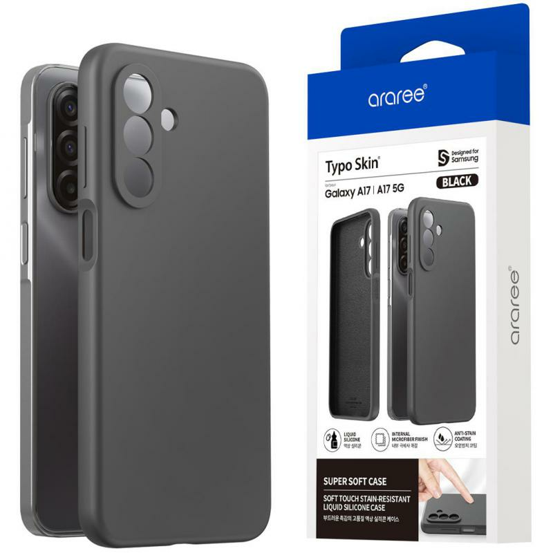 Araree Typo-Skin Back Cover Mobile Case, for Samsung Galaxy A17 5G/Galaxy A17 4G, Black